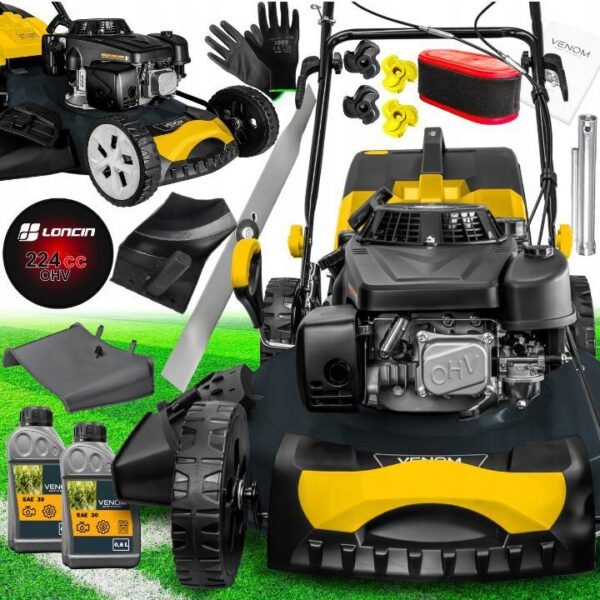 mocna kosiarka spalinowa venom 9w1 napĘd silnik loncin 224cc duŻa 56cm olej